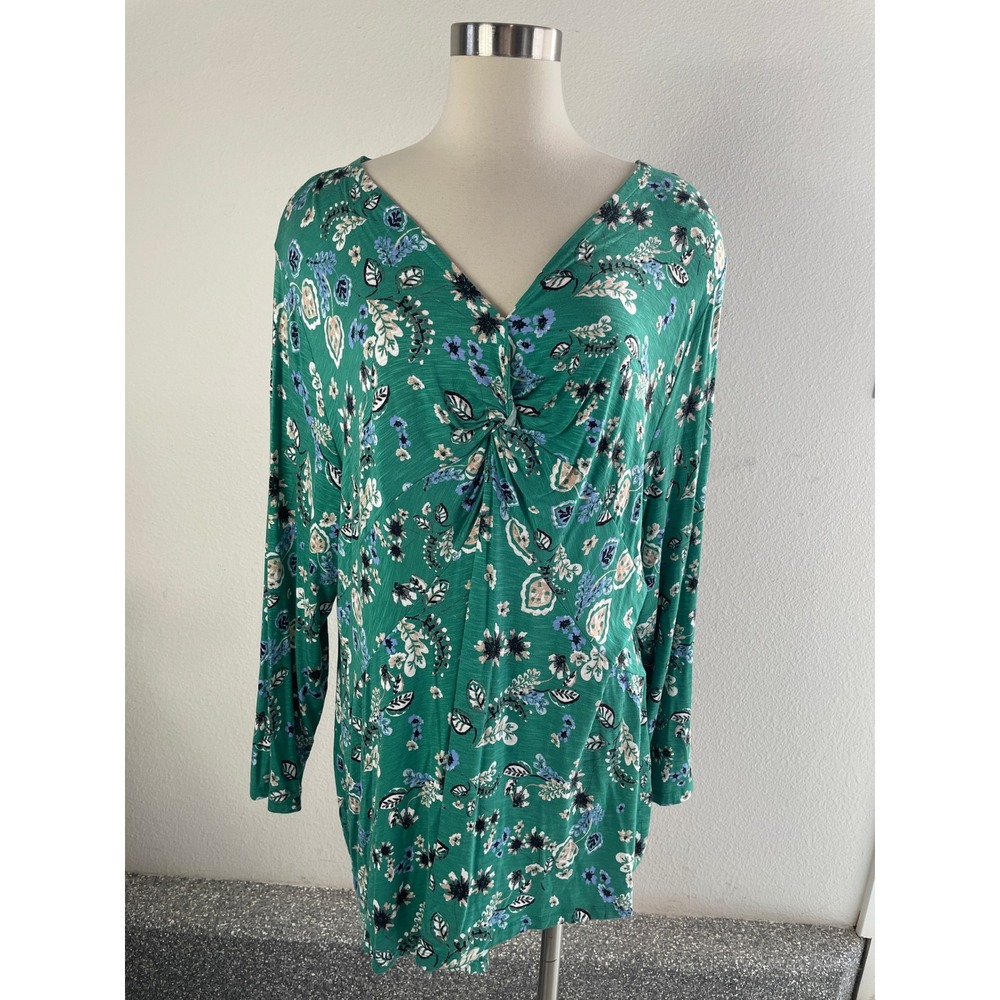 NEW Style & Co Womens Plus 3X Boho Retreat Floral Oasis Twist Front Tunic Top